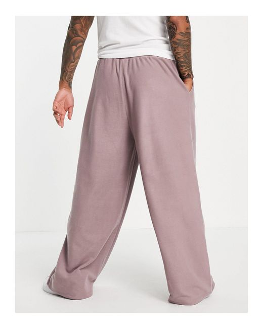 ASOS Polar Fleece Wide Leg joggers With 