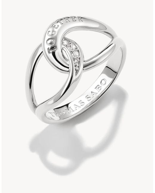 Thomas Sabo White Ring Togehter With Zirconia