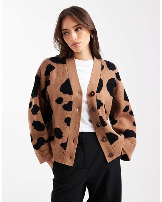 ASOS Natural – boyfriend-strickjacke