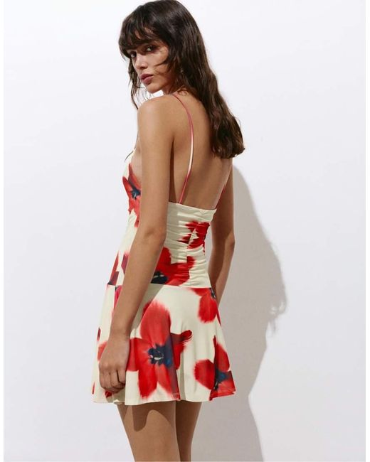 Pull&Bear Short Strappy Gathered Dress