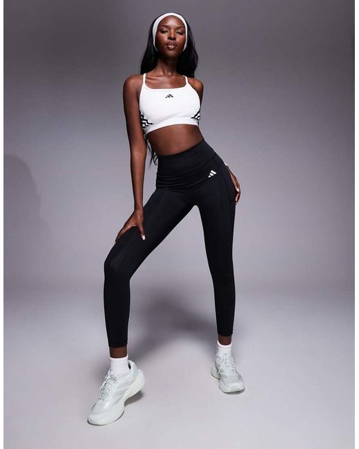 Adidas Originals Gray Adidas Training Optime Essentials No Seam Leggings