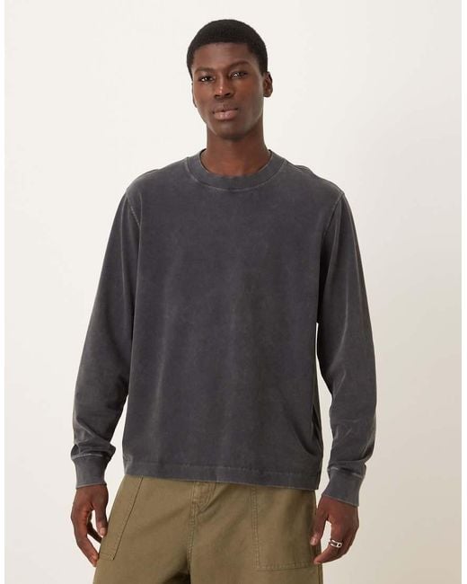 Abercrombie & Fitch Gray Long Sleeve Premium Heavyweight T-Shirt for men