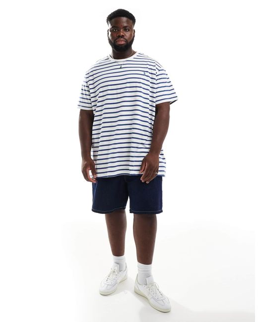 Big & tall - t-shirt standard à rayures et logo emblématique - /bleu Polo Ralph Lauren pour homme en coloris Blue