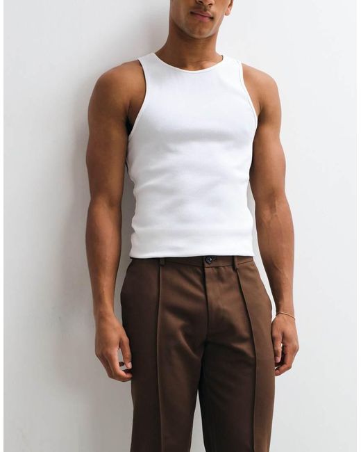 ASOS White Smart Slim Trousers for men
