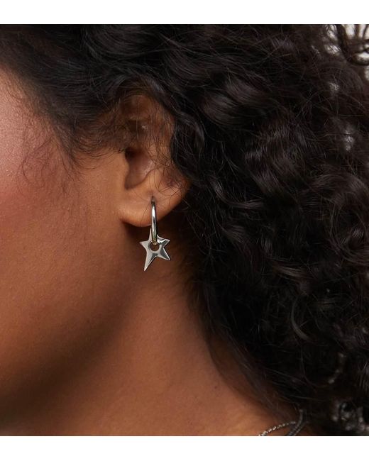 Pendientes De Aro Con Charm De Estrella De Plata De Ley De En Route de color Brown