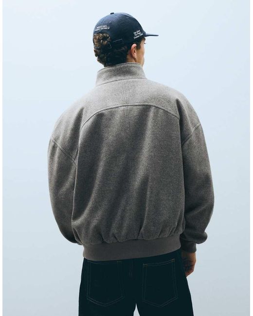 Bershka Blue Wool-blend Bomber Jacket for men