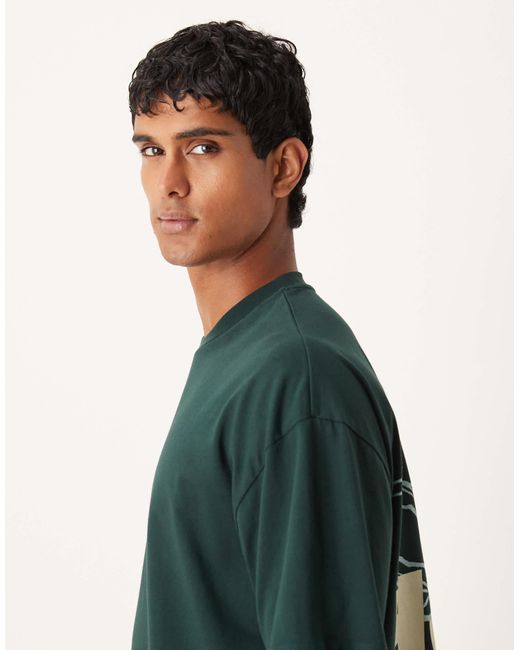 ASOS – kastiges oversize-t-shirt in Green für Herren