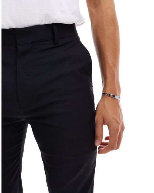Pantaloni da abito skinny neri di ASOS in White da Uomo