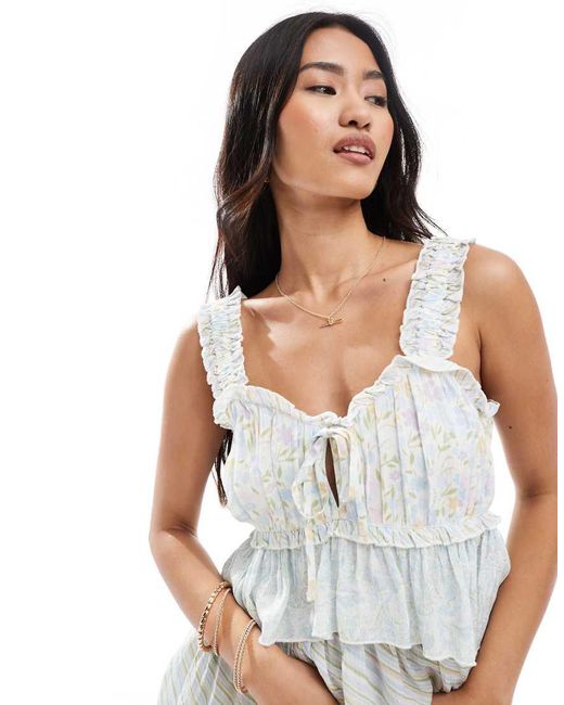 Miss Selfridge White Mix Match Print Top