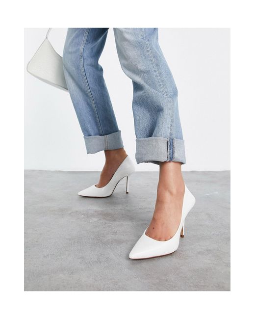 ALDO Jess Pointed Stiletto Court Shoes in White | Lyst Australia