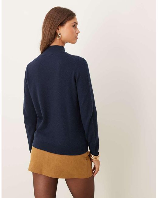 Mango Blue High Neck Cashmere Jumper