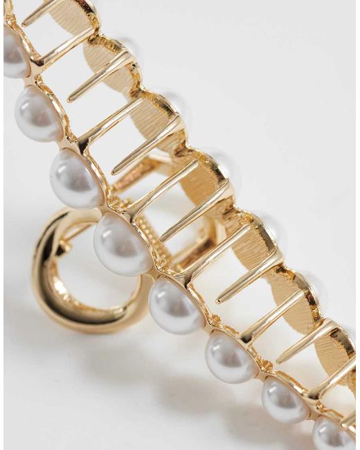 ASOS Natural Hair Claw Clip With Faux Pearl Detail
