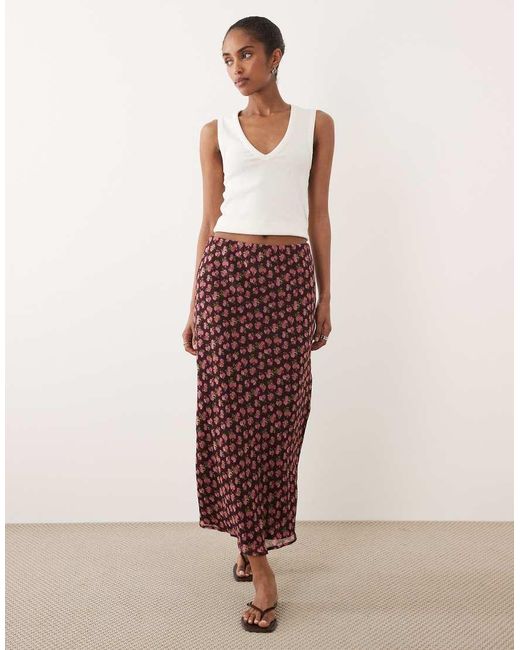 Wednesday's Girl Pink Bias Cut Micro Floral Skirt