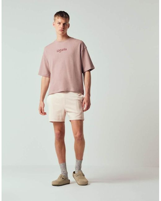 ASOS Pink Super Heavyweight Boxy Oversized T-shirt With Back Spine Print for men
