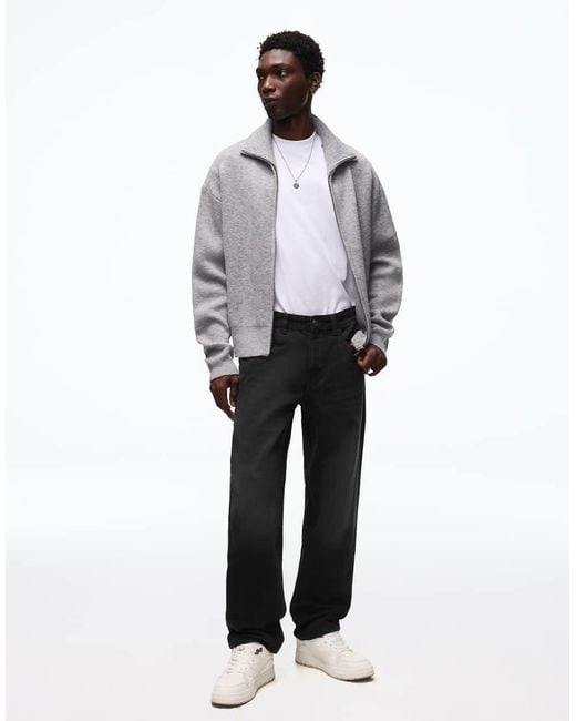 Bershka Black Straight-leg Jeans for men