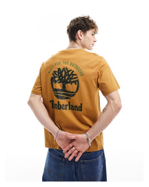 Timberland Blue Large Logo Backprint T-shirt for men