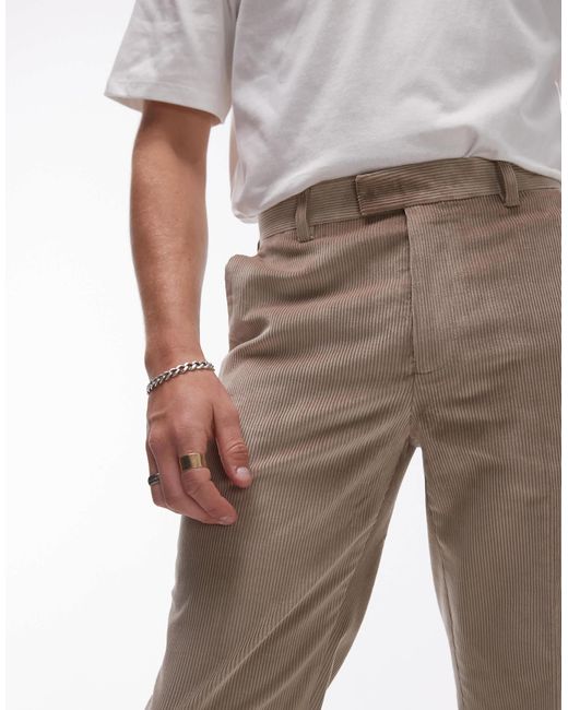 Topman Natural Slim Cord Suit Trouser for men