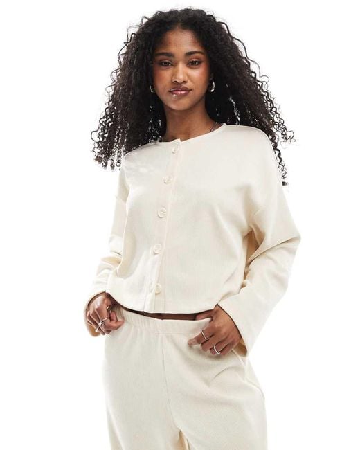 Miss Selfridge White Soft Rib Cardigan