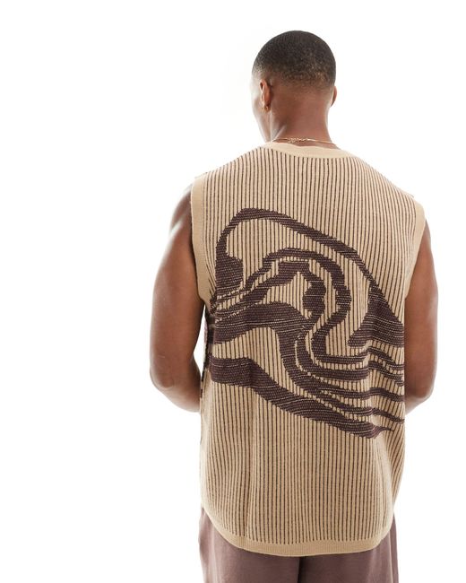 ASOS Brown Relaxed Knit Tank for men