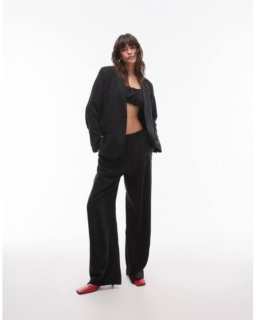 Mango Black Cupro Slouchy Blazer Co-ord