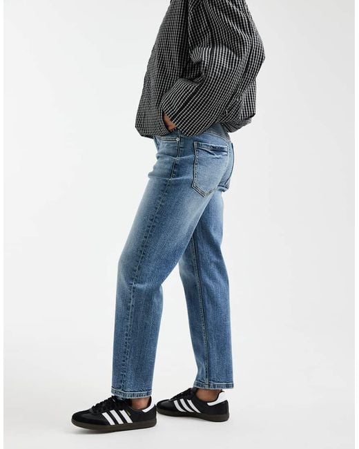 ASOS Blue Asos Design Petite Slim Fit Mom Jeans