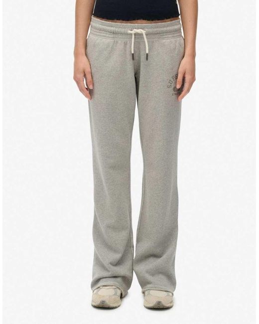 Superdry White Athletic Essentials Low Rise Flare Joggers