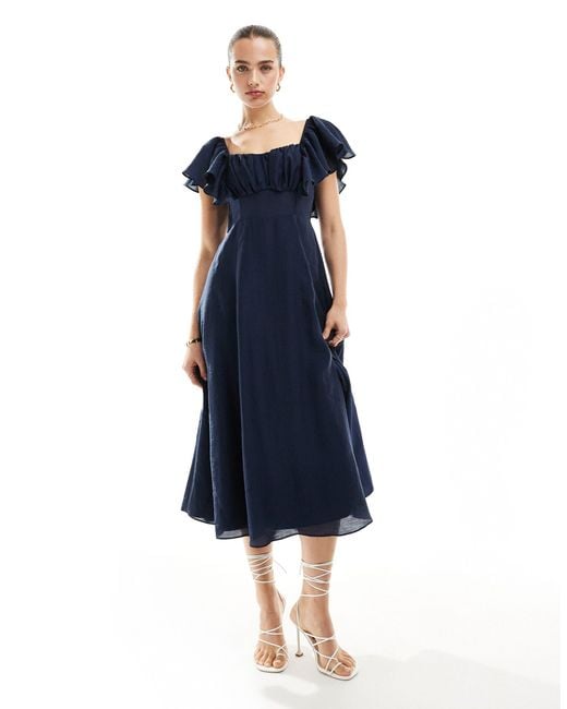 Nobody's Child Blue Dove Ruched Bust Midaxi Dress