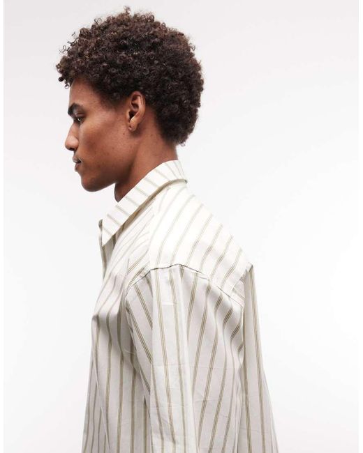 ASOS Gray Oversized Stripe Shirt for men