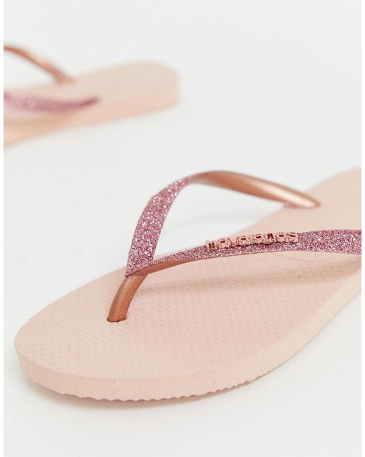 havaianas slim glitter gold