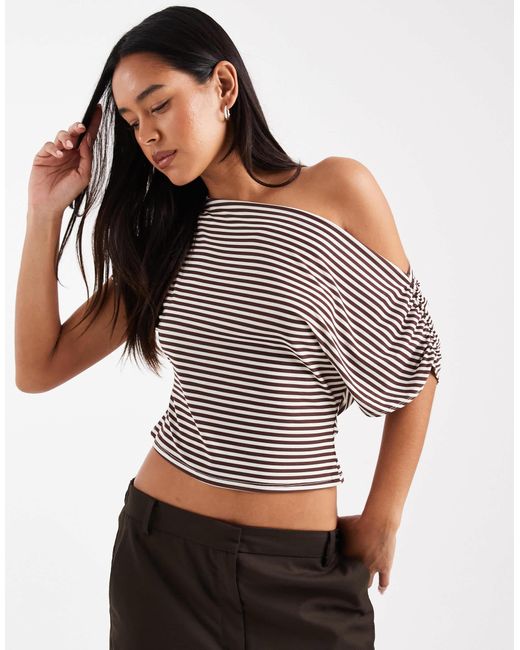 Miss Selfridge Brown – schulterfreies oberteil
