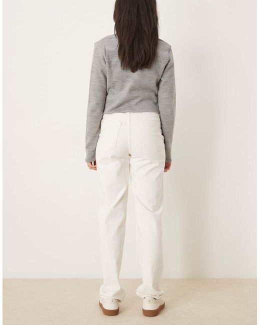 Vila Natural Kelly High Waisted Wide Leg Jean
