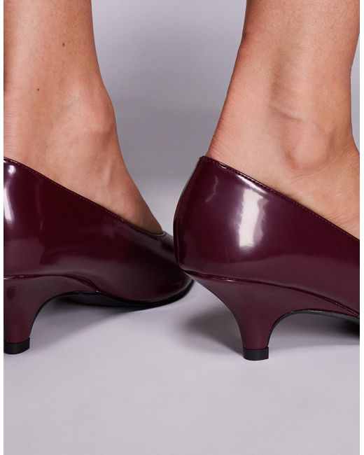 Public Desire Purple Lunch Date Low Heel Court Shoes
