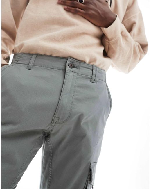 Jack & Jones White Intelligence Cuffed Cargo Trouser for men