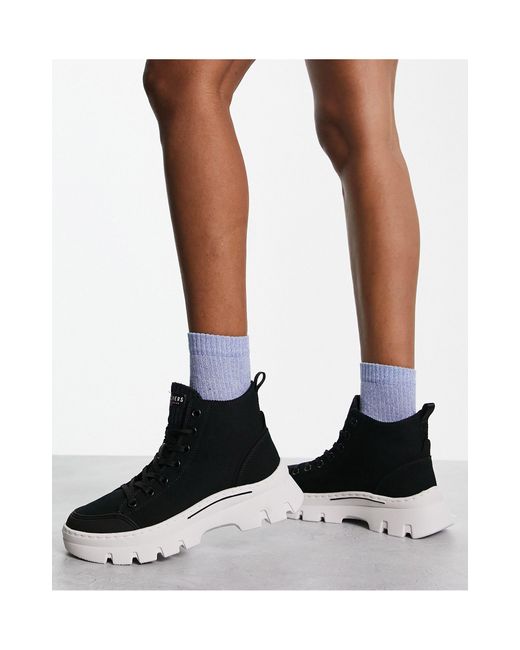 Skechers Black – roadies – knöchelhohe leinen-sneaker