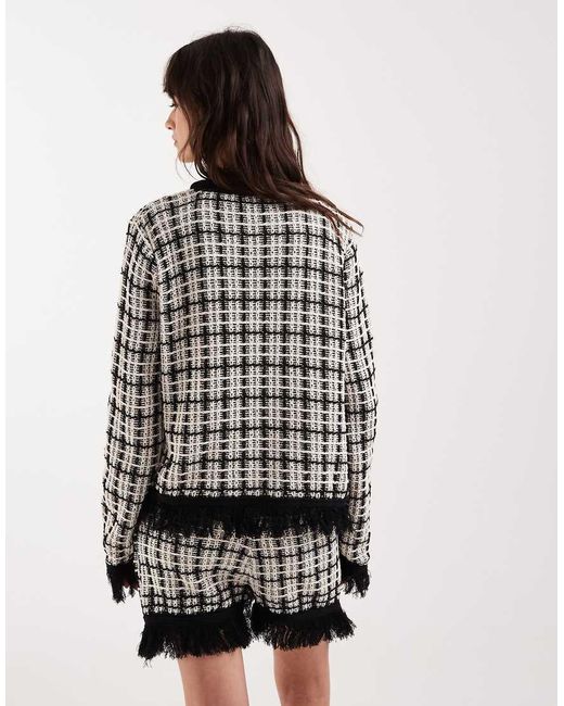 ASOS White Knitted Tweed Cardigan Co-ord