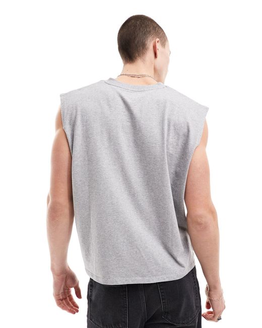 ASOS Gray Oversized Fit Vest With V-neck for men