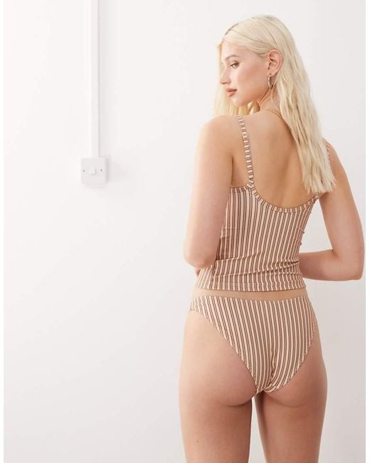 Collusion Natural Striped Tankini Top