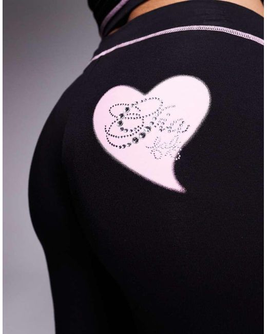 I.AM.GIA Blue X Fafi Blare Fafinettes Heart Diamante Logo Detail Flare Track Pant Co-ord