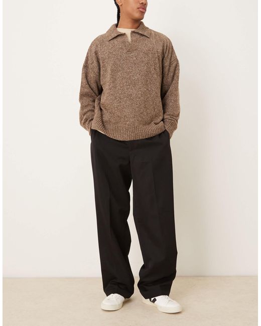 Pantalon à pinces ample et élégant avec taille semi-élastique ASOS pour homme en coloris Black