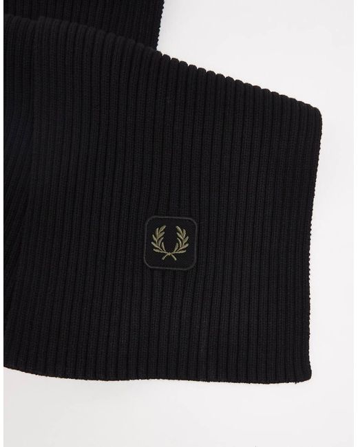 Sciarpa Nera di Fred Perry in Black da Uomo