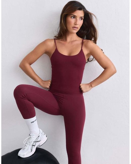 Aim'n Purple Merlot Shape Seamless Strap Singlet