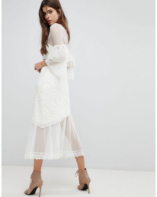 three floor white dress