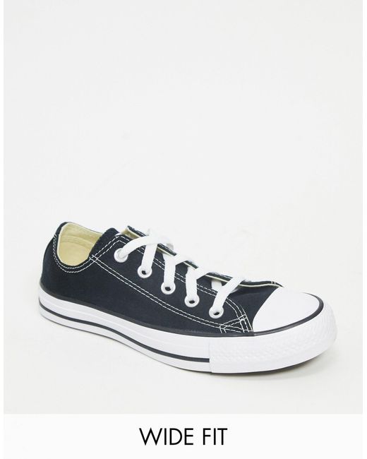 Converse Rubber Wide Fit Chuck Taylor All Star Ox Black Trainers - Lyst