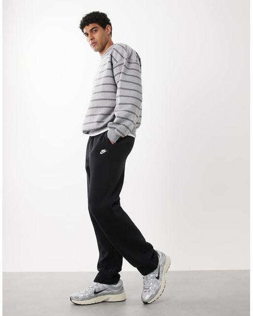 Nike White Club Fleece Straight Leg Logo joggers for men