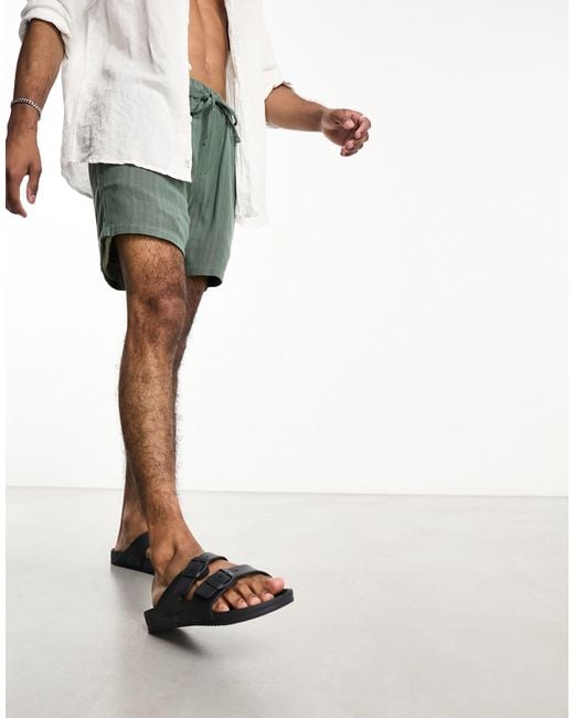 Jack & Jones Moulded Double Strap Sandals in Black for Men Lyst