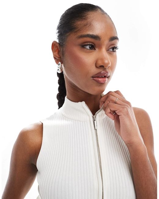 Brave Soul White – gerippte strickweste