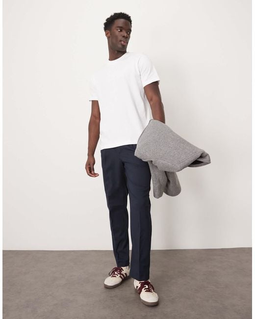 SELECTED Blue Relaxed Tapered Fit Waistband Trouser for men