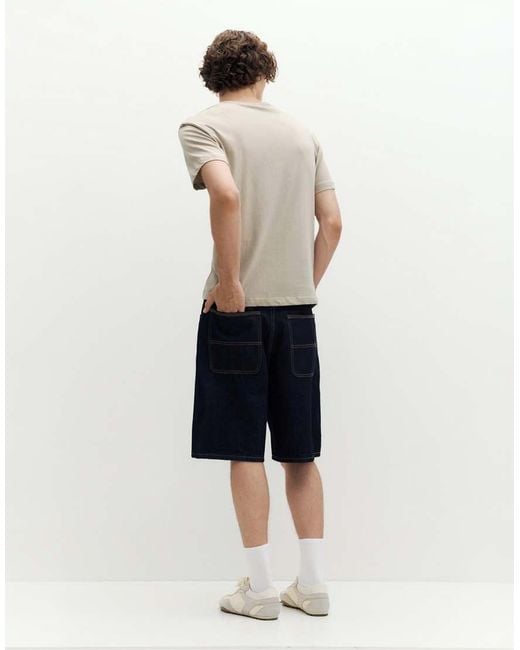 Pull&Bear Natural Slim Fit Basic T-shirt for men