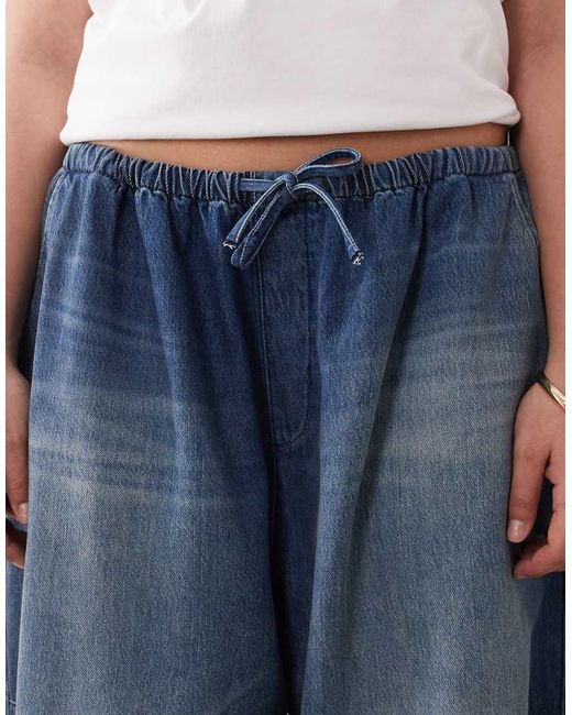 ARRANGE Blue Curve Quinn Drawcord Waist Barrel Jeans