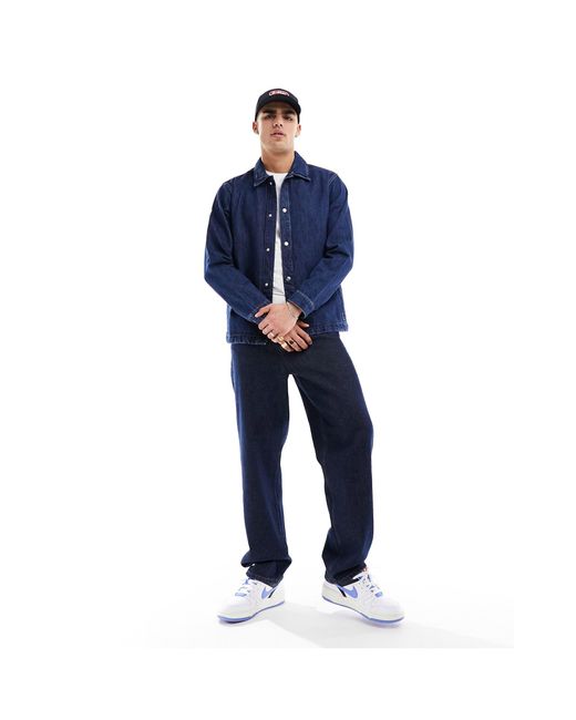 Veste d'entraîneur en jean - délavage moyen Only & Sons pour homme en coloris Blue